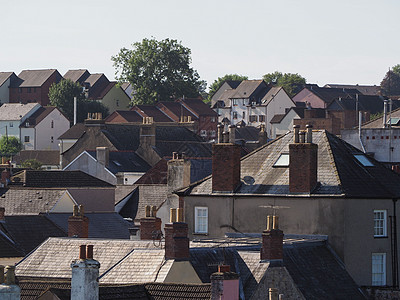 典型的英国城市屋顶景色景观建筑学房子烟囱联盟建筑住宅天际地标图片