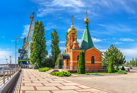 乌克兰伊兹梅尔圣尼古拉斯教堂纪念碑建筑公园宗教晴天港口教会旅游城市旅行图片