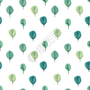 叶水彩无缝图案背景 矢量图绘画花园婚礼插图卡片植物纺织品植物学墙纸包装图片