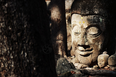 泰国佛像崇拜 泰国历史 在清迈历史寺庙的佛像 清迈府 泰国 亚洲图片