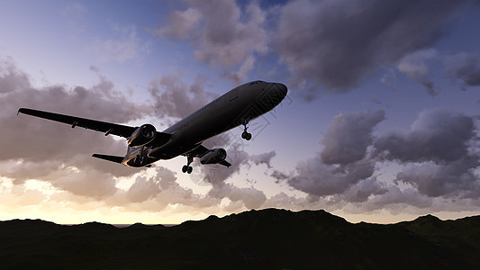 飞行飞机机身旅游高度蓝色喷射航空冰川顶峰客机地平线图片