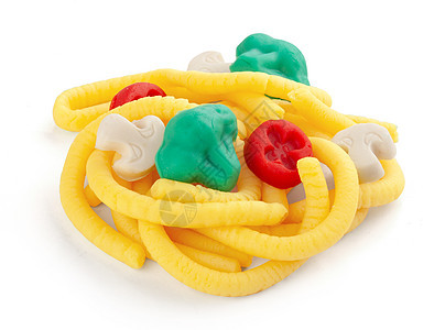 带蔬菜的孤立的可塑胶意大利面胡椒创造力食物面团玩具面条游戏雕刻孩子图片