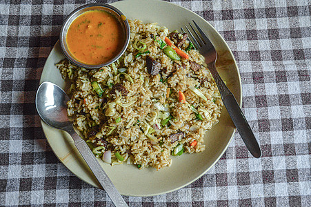 贝夫比里亚尼炒饭美食家菜盘文化旅游印度背景香饭美食食物图片