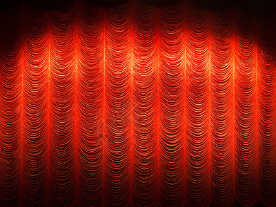 在剧院的红层窗帘或窗帘背景上引起注意图片