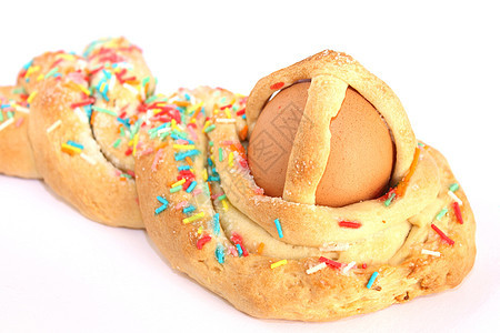 Cuzzupa卡拉布里亚传统复活节蛋糕蛋糕白色面包传统图片
