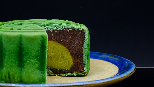 绿茶月饼绿茶文化面包庆典甜点红色绿色美食糕点图片
