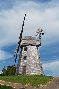 国家风景中的旧风车旅行农村场地村庄力量农业场景天空建筑活力图片