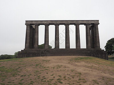 爱丁堡Calton Hill国家纪念碑地标景观建筑学寺庙城市建筑爬坡图片