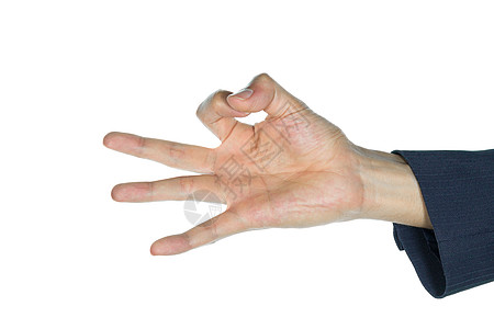 商务人士OK手指或OK手孤立于白色图片