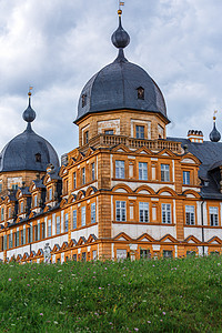 德国巴伐利亚州西霍夫宫和公园农村全景花园日光城堡文化天空蓝色旅游阳光图片