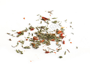 白色的干草药调味品胡椒百里香绿色香菜产品食物红色香料图片