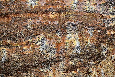 在 h 中特写花岗岩和生锈的混合纹理和材料风化森林铁锈色雇用宏观岩石腐蚀钣金橙子矿物图片
