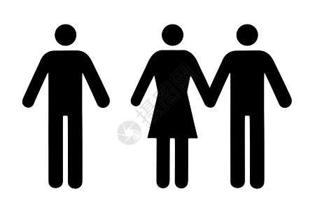 偶数和单图标平面白色离婚概念寂寞男人插图夫妻双胞胎灵魂婚姻背景图片