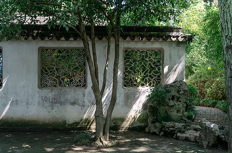 古老的传统花园 中国苏州花园吸引力风景旅游历史程式化树木建筑旅行寺庙建筑学图片