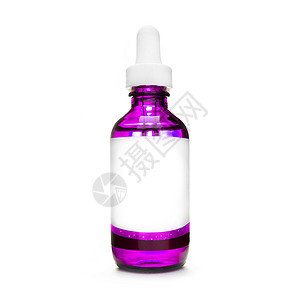 带吸管的粉红色瓶子 带血清的滴管瓶 白色背景上的化妆品油 精油分离 天然油瓶图片