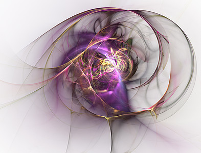优雅明亮精致的背景与丝带或圆盘和戒指 紫色复杂的弧形设计 用于 3D 插图或封面的软抽象分形 烟云 计算机生成的图像旋转广告同心图片