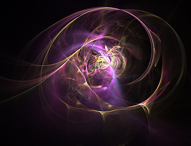 优雅明亮精致的背景与丝带或圆盘和戒指 紫色复杂的弧形设计 用于 3D 插图或封面的软抽象分形 烟云 计算机生成的图像细绳线条曲线图片