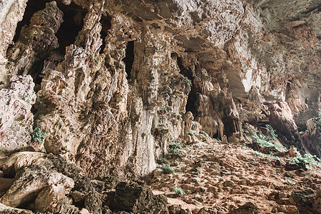 老挝天空荒野地标圣所空腔洞穴旅游地质学蓝色石头图片