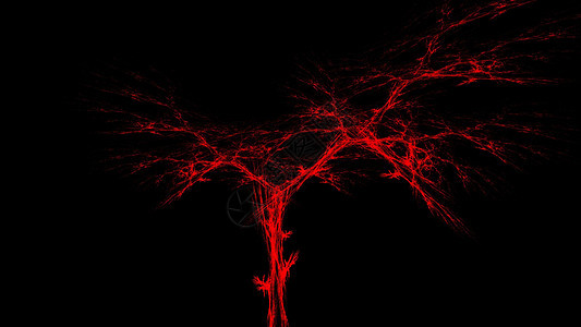 红色分形背景植物树叶蕨类插图叶子背景图片
