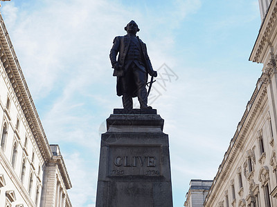 伦敦的印度雕像Clive建筑学雕塑首席纪念碑男爵建筑英语城市指挥官景观图片