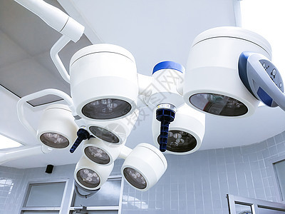 医院外科手术室照明灯光照亮桌子技术病房检查手术服务监视器卫生切口乐器图片