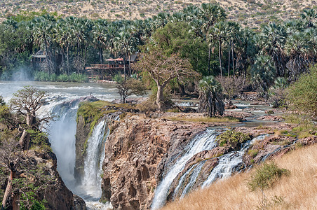Epupa瀑瀑布的一部分 建筑物可见图片