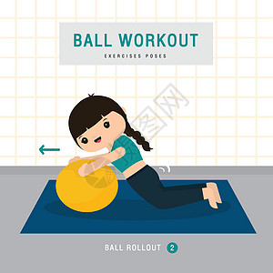 球锻炼 做稳定球运动和瑜伽卡通 Vecto 的女人训练房子信息爱好肌肉身体姿势运动员女士健身房图片