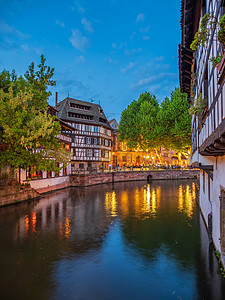斯特拉斯堡Alsace的小法国游客历史景观建筑学旅行市中心历史性建筑文化旅游图片