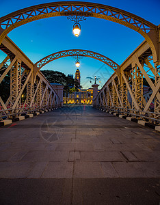 新加坡安德森大桥的视图游客日落城市景观市中心建筑商业雕塑建筑学摩天大楼图片
