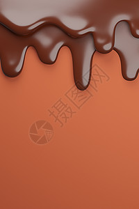 融化的牛奶棕色巧克力流下来  3d 模型和插图晶圆胡扯奶油冰淇淋流动糖果饼干糖浆甜点焦糖图片