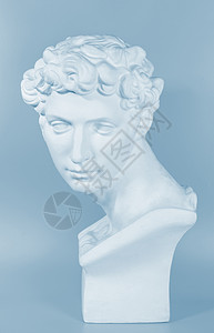 古希腊雕塑 大卫雕塑 蓝底布料智慧石膏男性网络男人蓝色插图数据雕像图片