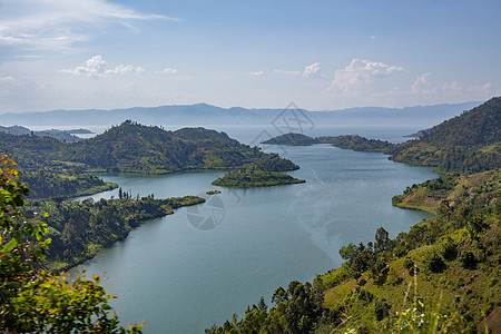 卢旺达基伍湖旅游异国全景假期森林风景地平线丘陵机车车辆图片