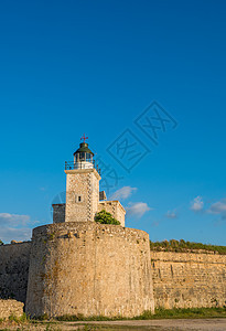 列夫卡达岛阿亚马夫拉城堡发臭据点建筑地标灯笼墙壁堡垒旅行防御建筑学图片