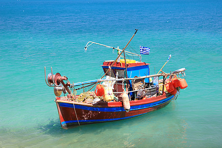 爱奥尼亚海渔船蓝色情调贴水异国图片