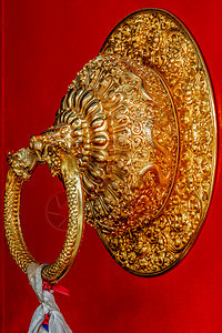 佛教寺庙的狮子形门把手宗教狮子风沙佛教徒出口入口村庄门户网站图片