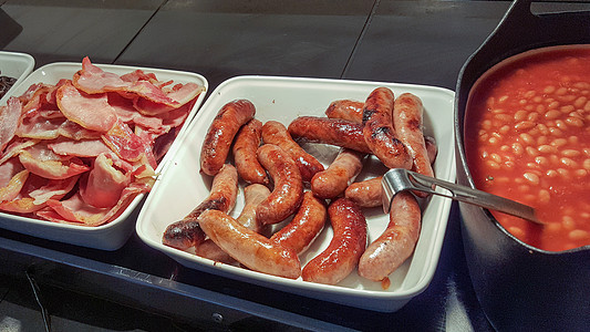 英语早餐自助餐集装箱午餐餐饮熏肉豆子餐厅食物服务内阁酒店图片