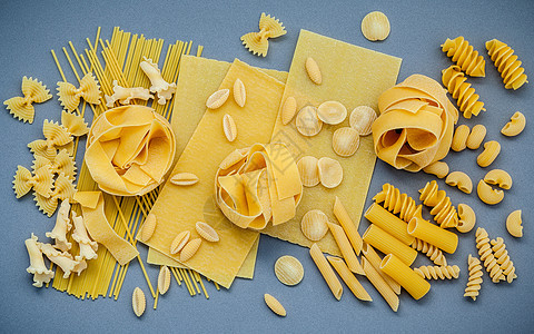 意大利食品概念和菜单设计 各类意大利面粉种类图片