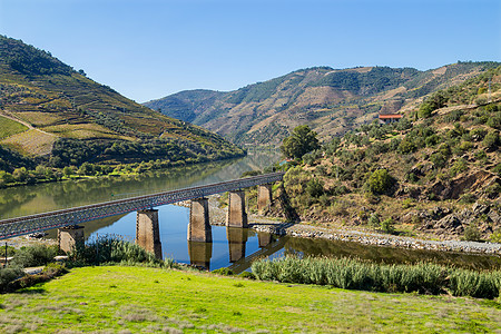 Duuro河谷和河流农业天线地标地区文化遗产梯田山脉丘陵世界背景图片