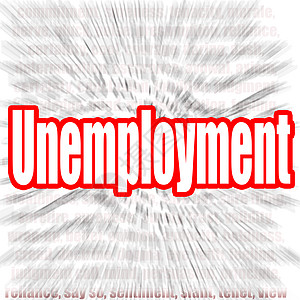 具有缩放效果的失业单词背景图片