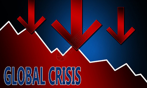 全球经济衰退概念世界损失插图金融商业风险现金碰撞市场库存图片