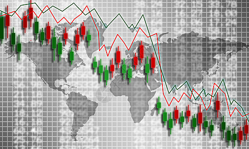 世界股票图 已经从病毒的冠状腺暴发下降高清图片