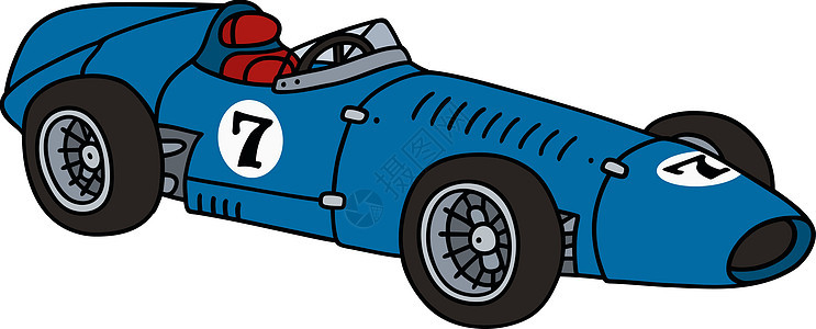 复古蓝色 raceca发动机速度车辆跑车运输老将卡通片运动汽车图片
