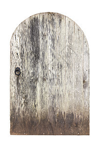 橡木门被切开 隔离在白色背景上图片
