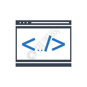 编码线矢量字形 Ico用户互联网软件草图技术脚本测试格式网络蓝色图片