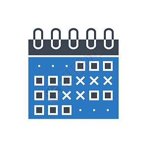 活动日历矢量字形 Ico夹子办公室时间框架蓝色会议插图商业艺术图标图片