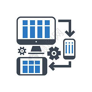 响应式 Web 设计矢量字形 Ico商业界面技术插图网络笔记本电子软垫电脑药片图片