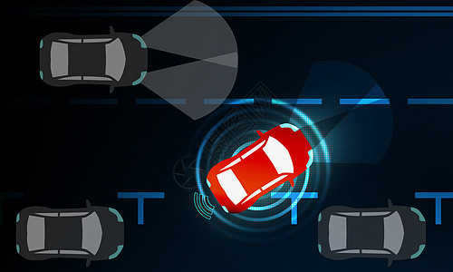 自动驾驶汽车自动停在停车场图片