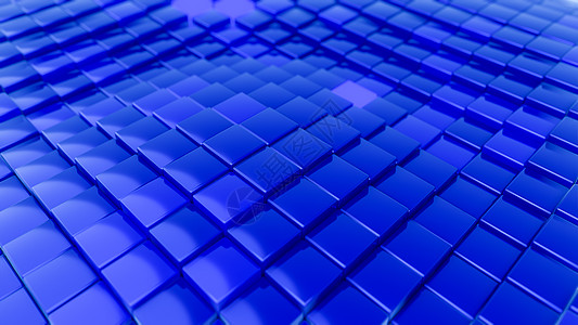 由立方体制成的简约波浪图案 抽象蓝色立方波浪表面未来派背景  3d 渲染图坡度墙纸多边形横幅过渡波纹几何学科学网格曲线图片