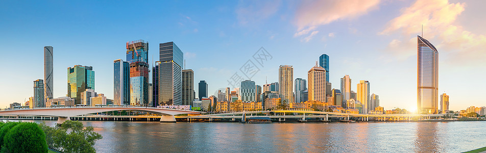 澳大利亚黄昏时布里斯班城市天际线办公室建筑银行商业天空市中心建筑学旅行旅游公园图片