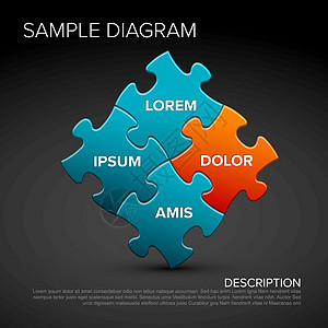矢量多用途拼图信息图表架构图图片